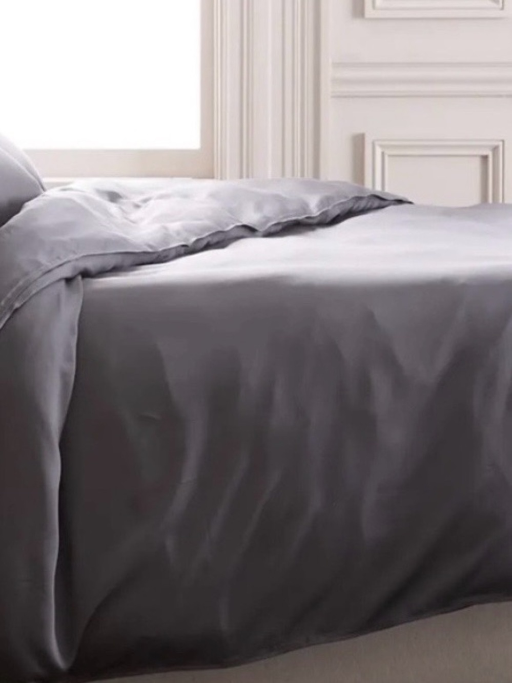 NWOT Quince Organic Bamboo 1 Piece Duvet Cover, Full/Queen (Charcoal)